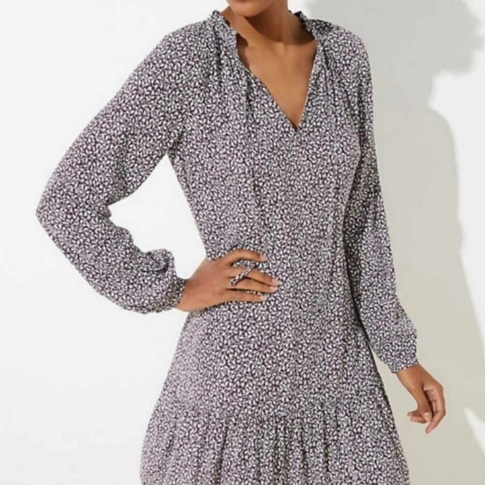 LOFT Purple printed dress Size 4